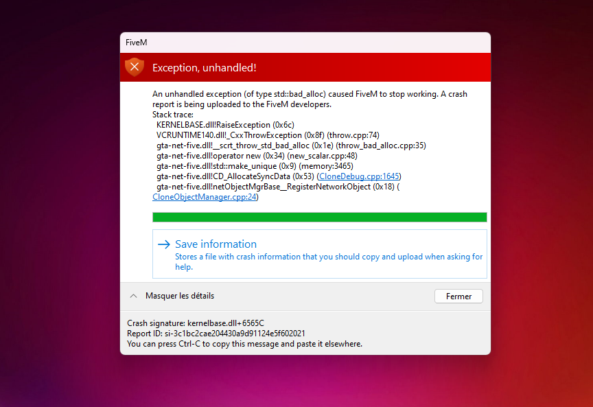 Crash when I enter in my friend server - FiveM Client Support - Cfx.re ...