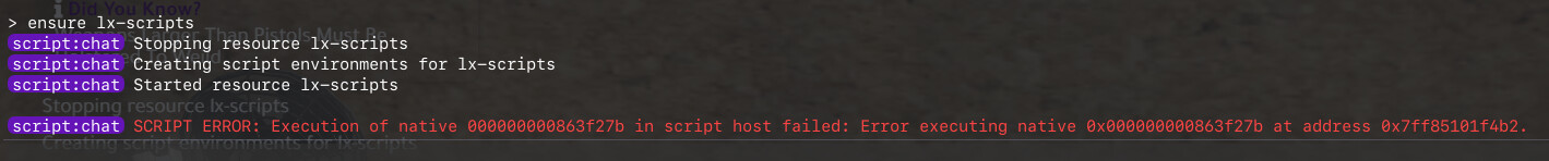 FiveM Native Failing - HELP PLEASE :\ - Discussion - Cfx Forum