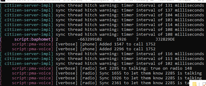 console with warning