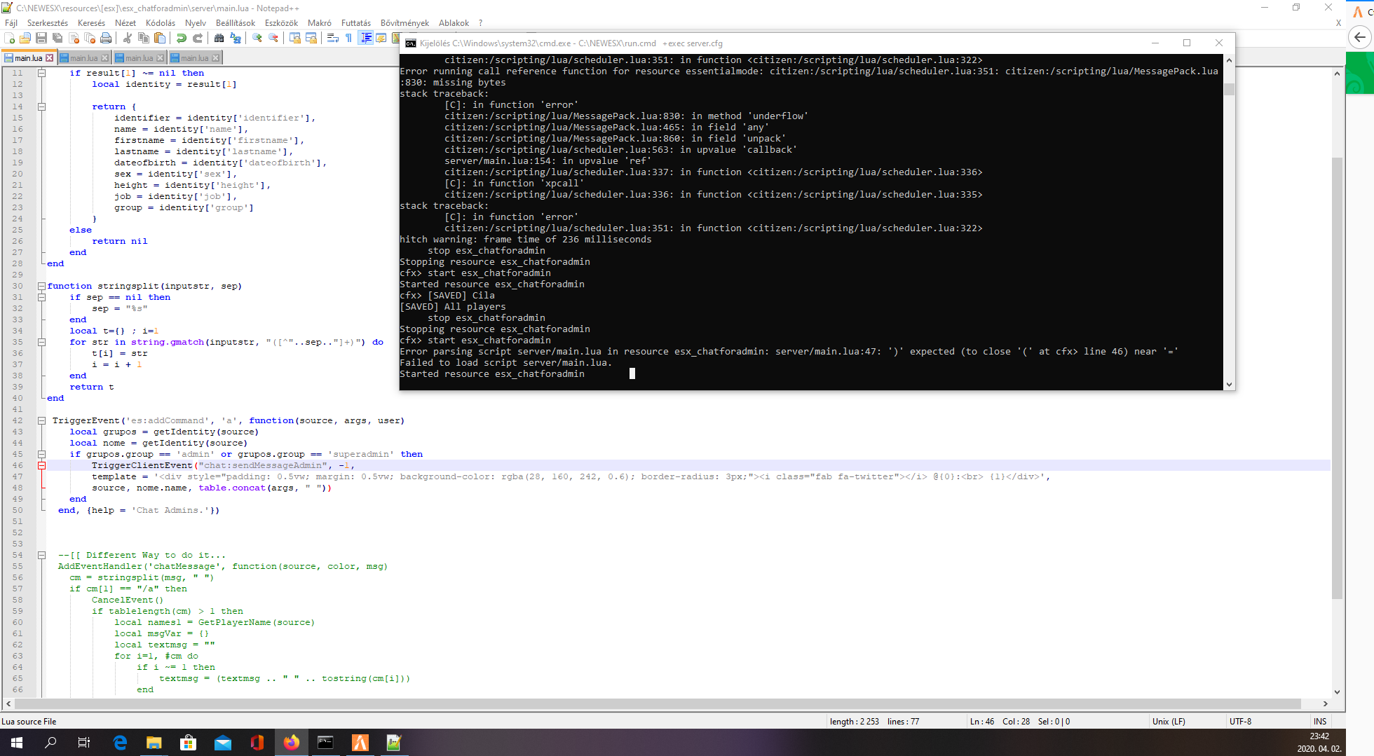 Help me, pls. Admin chat template how? - ES/ESX - Cfx Forum