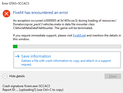 Crashes everytime when loading in server - FiveM Client Support - Cfx ...