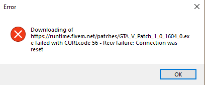 Error downloading curlcode 56 SSL - FiveM Client Support - Cfx.re Community