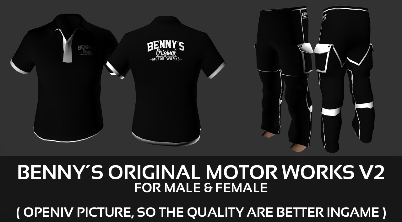 Release] Benny´s Clothes V2 [Male & Female] [FIVEM READY] - Releases -  Cfx.re Community