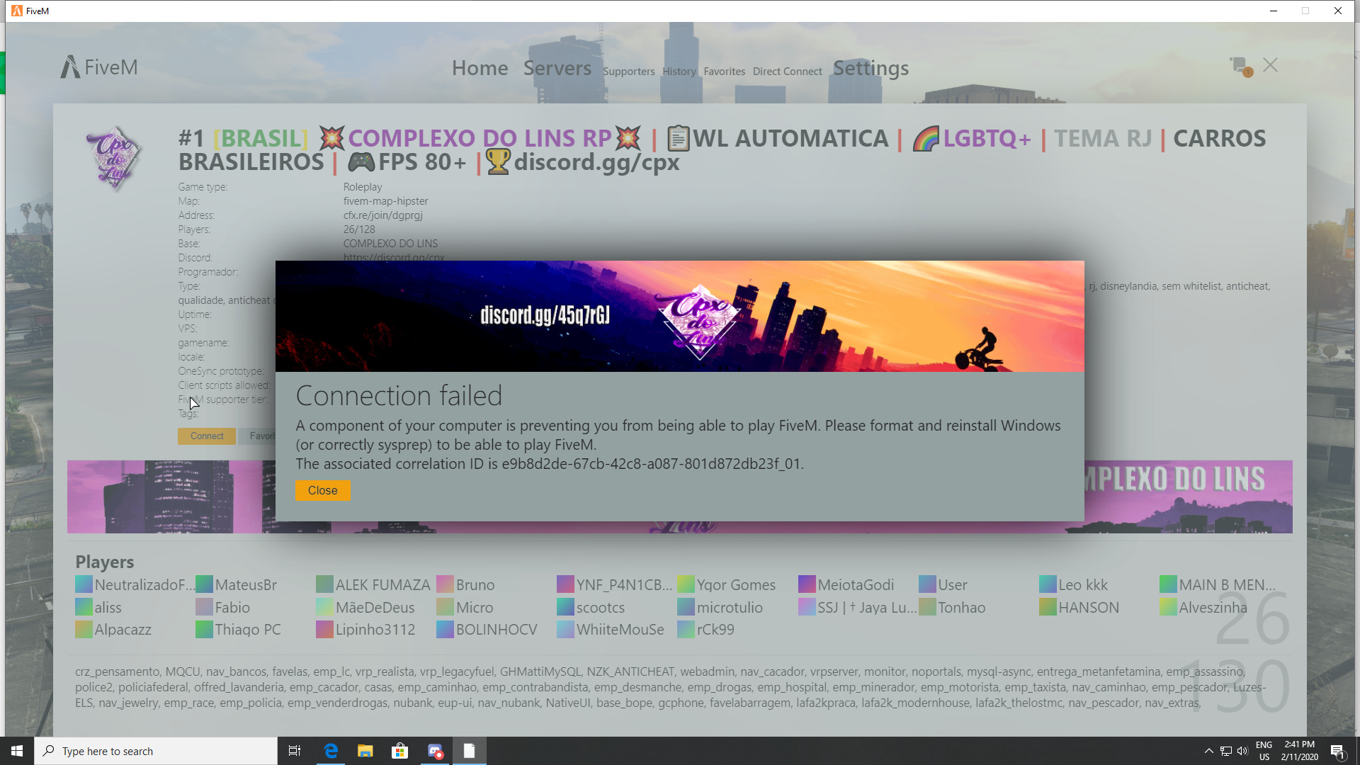 Problem When You Enter in a server - FiveM Client Support - Cfx Forum