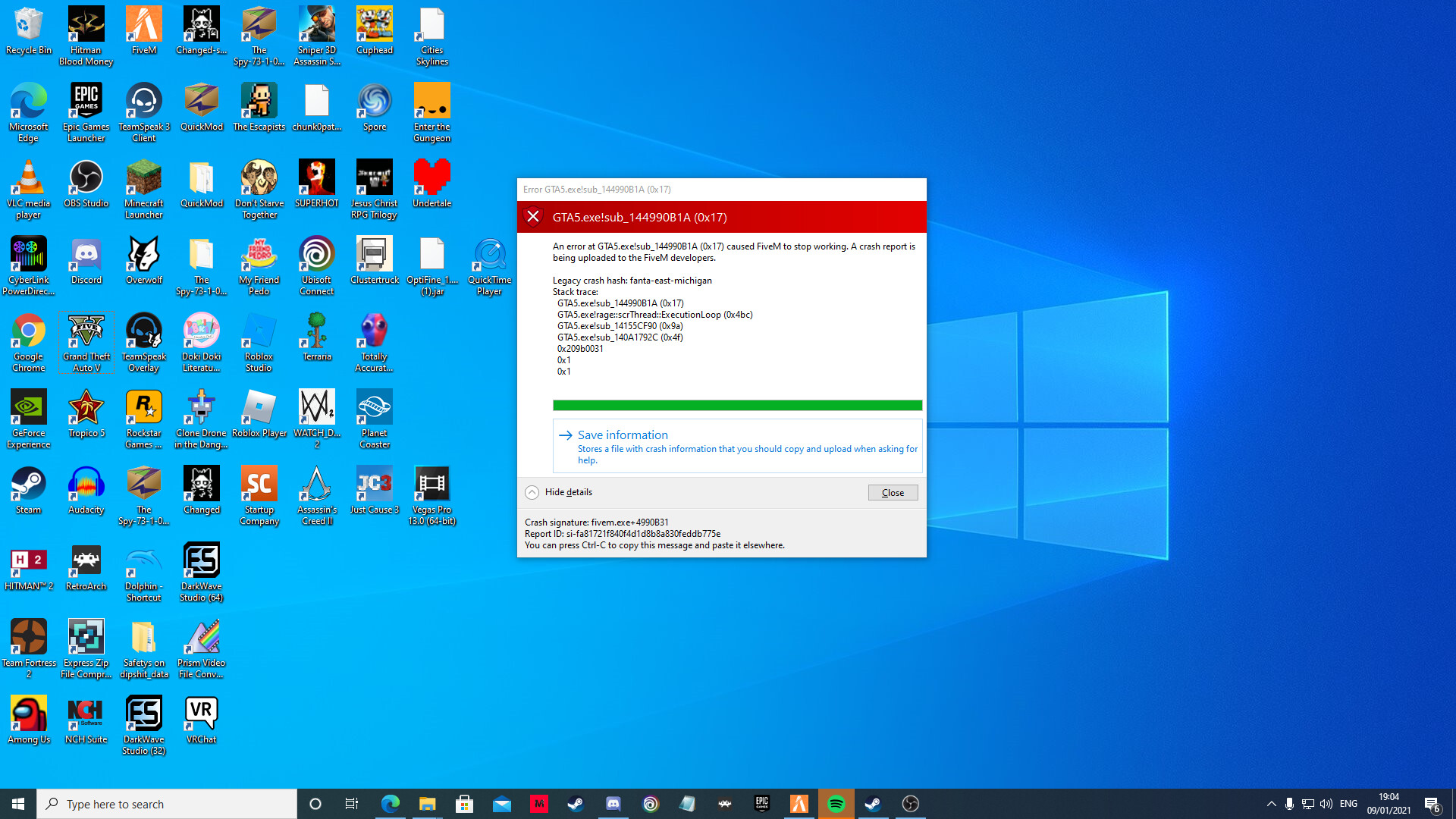 Singleplayer crashes when pressing up arrow key - FiveM Client 