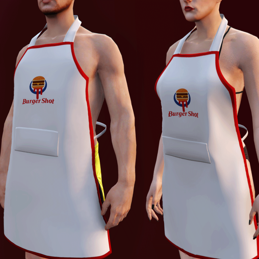 Burger Shot + Cluckin' Bell + Up'n'Atom [M/F] aprons! Creation original by VF Store Thumbnail