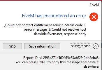 FiveM has encountered an error - FiveM Client Support - Cfx.re Community