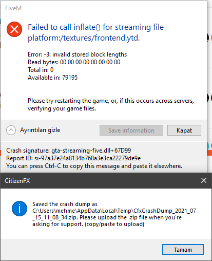 I get an error when I try to join to the server - FiveM