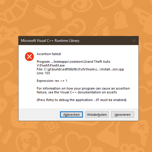 Microsoft Visual C++ Runtime Library / Error GTA5+6582DCD - FiveM ...