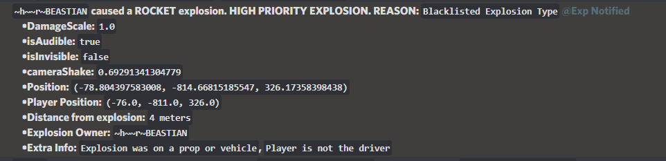 Regarding explosionEvent event handler - Discussion - Cfx Forum