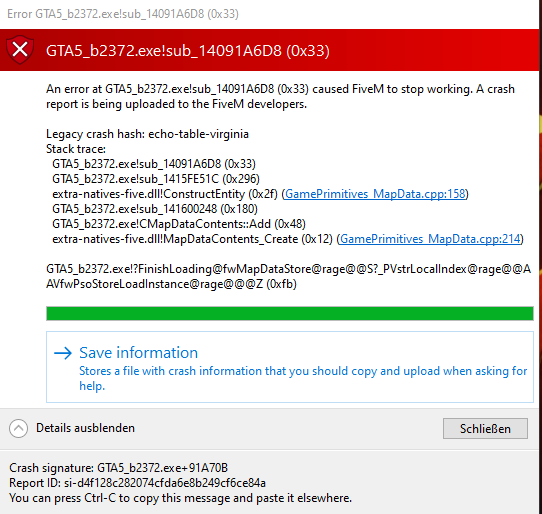 B2372 crash when i join the Server - FiveM Client Support - Cfx Forum