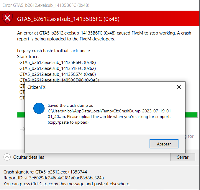 Recursive Error Fivem My game crashes at any time, help me pls - FiveM Client Support - Cfx ...