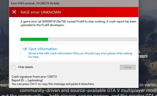 5m Error Code Error 000000014126e756 help me pls - FiveM Client Support - Cfx.re ...