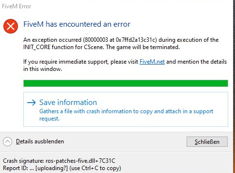 FiveM crashed after start - FiveM Client Support - Cfx Forum