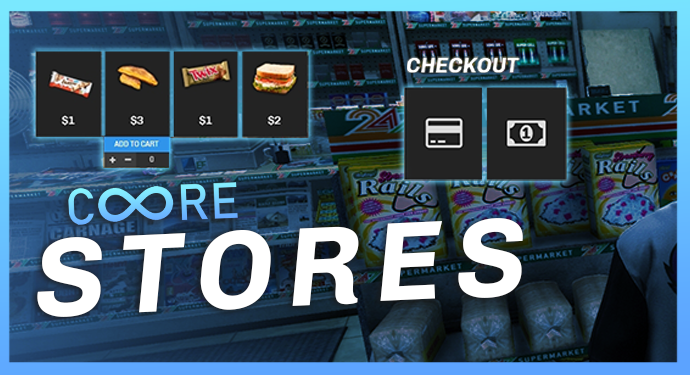 🏪 Core Stores [QB/ESX] - Create any store with robbable cash registers (Basket system, Modern UI, Minigame, Store key) Thumbnail