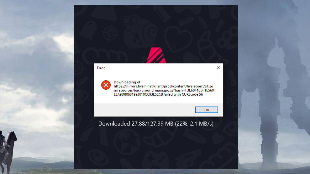 im trying to download fivem but every time i try to an error occures ...