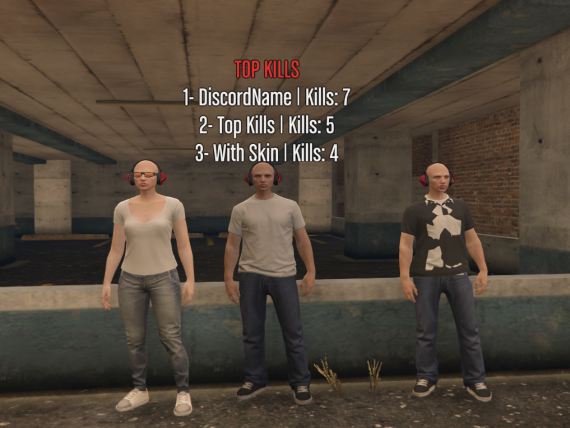 [PAID] [ESX] Top Kills for PVP servers with Skin and Discord Name! Thumbnail