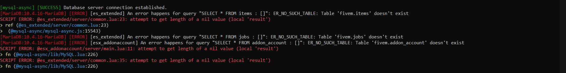Error with es_extended on the console - ES/ESX - Cfx Forum