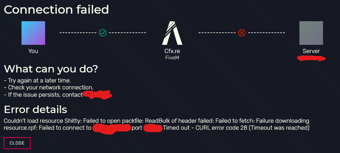 Timeout from server when restart a resource - FiveM Client Support ...