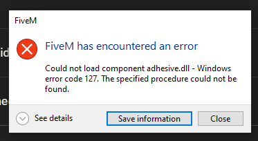 Adhesive.dll client startup crash - FiveM Client Support - Cfx Forum