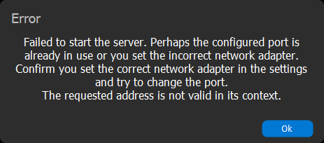 Failed To Start Server