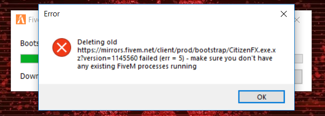 I Can't open FiveM and when I try It says there's an error and Cache ...