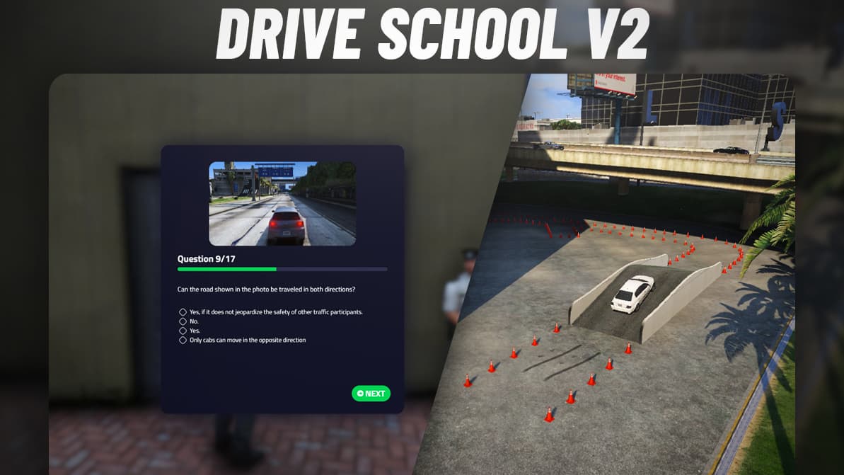 ESX][QB] DRIVE SCHOOL V2 | Included Custom Map, Each category different  theory exam - Releases - Cfx.re Community