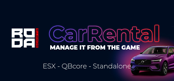 [PAID] | Roda_CarRental | [STANDALONE, ESX, QBCORE] Thumbnail