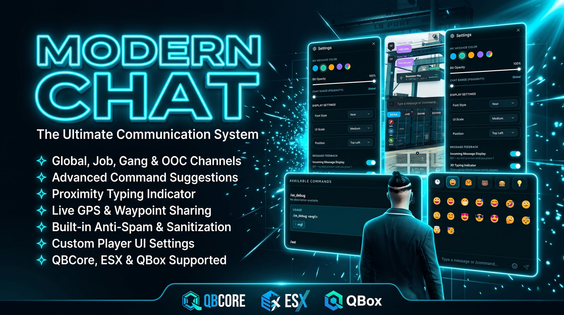 [PAID][STANDALONE/ESX/QB/QBOX] FxModernChat - Premium Chat System | 3D ...
