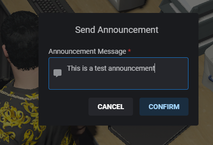 announcement input