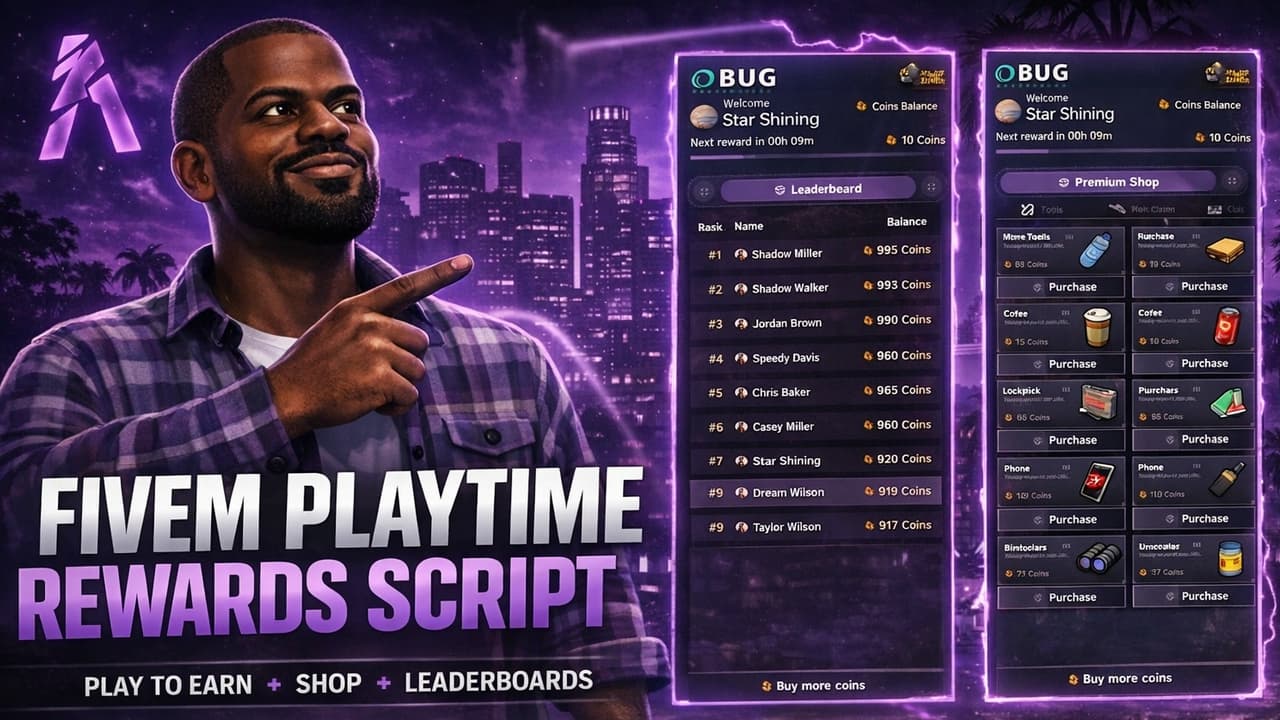 Playtime Rewards Shop System [ESX/QBCore/QBox] - FiveM Releases - Cfx Forum