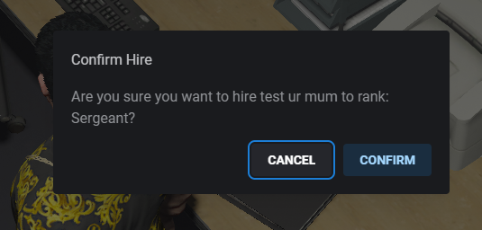 hire confirmation