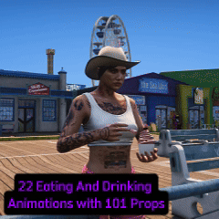 [PAID] Ultimate Eating & Drinking Pack (22 Animations + 101 Props) Thumbnail