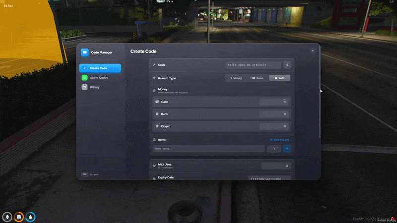 In-game Admin Panel