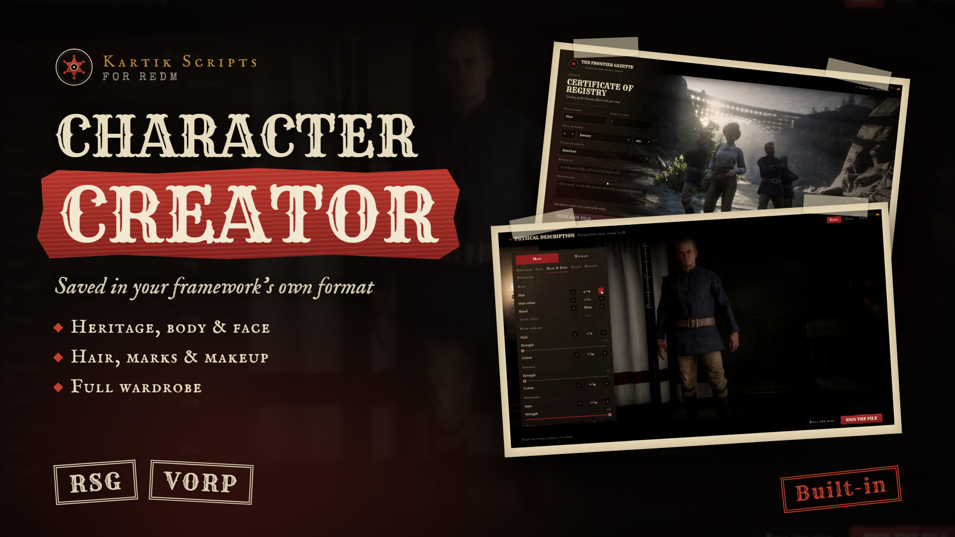 [PAID] Kartik Multicharacter | RedM (RSG & VORP) - RedM Releases - Cfx ...
