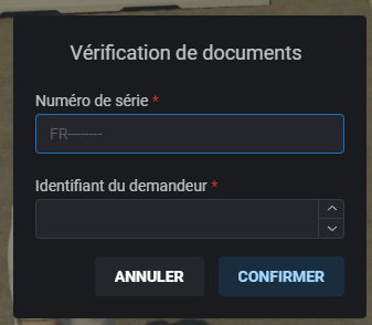 Overview of the document verification menu