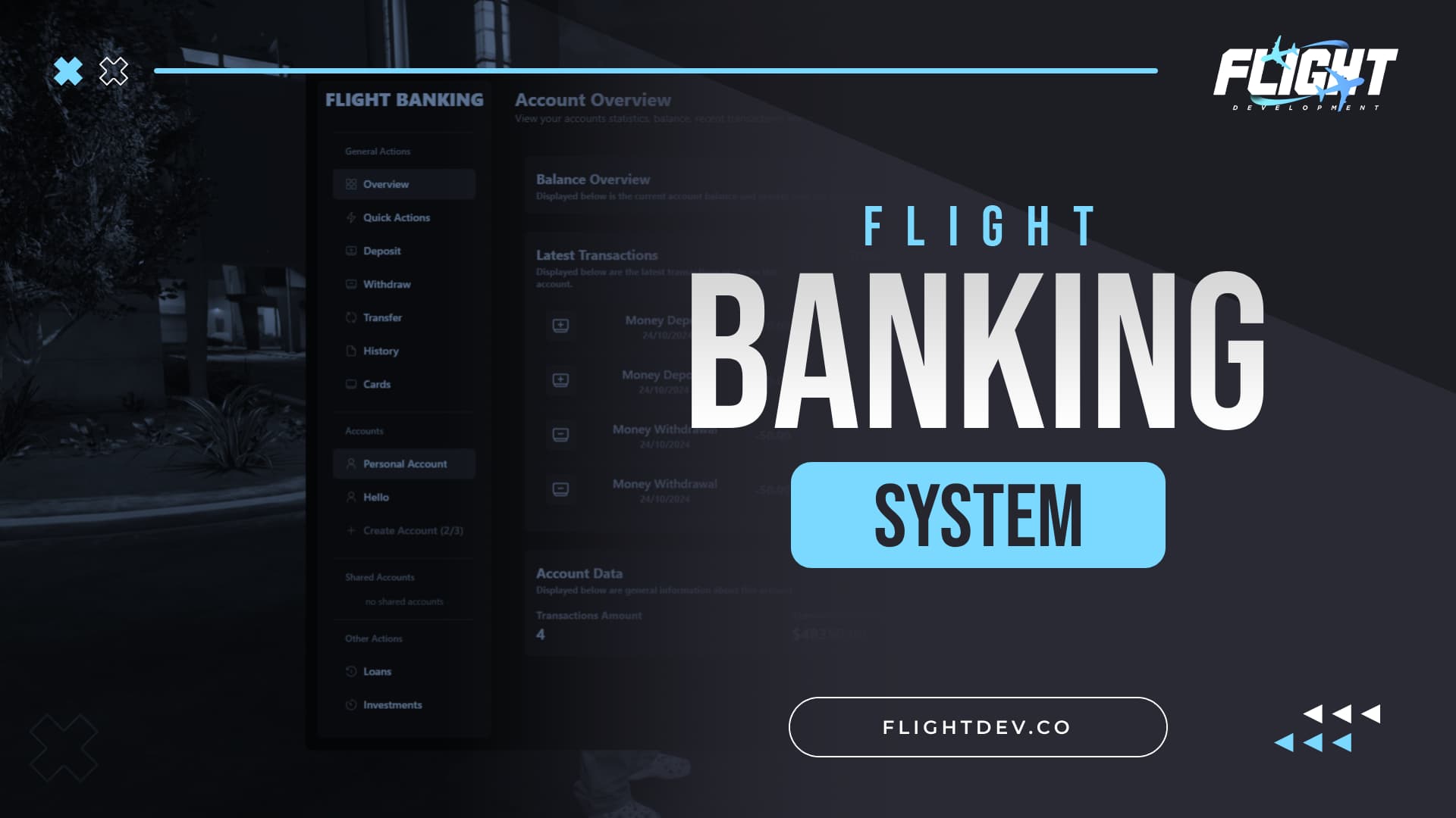 Flight Banking | QB/QBOX/ESX/OX/Custom | Credit Cards, Shared Accounts, VIP Tiers, and more! Thumbnail