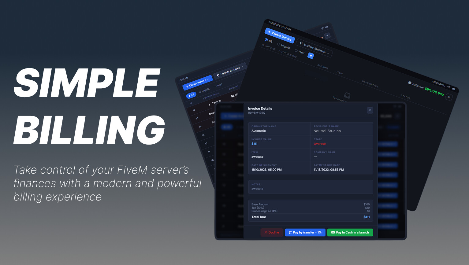 NS Billing — Clean Tablet-Style Invoice & Billing System - FiveM ...