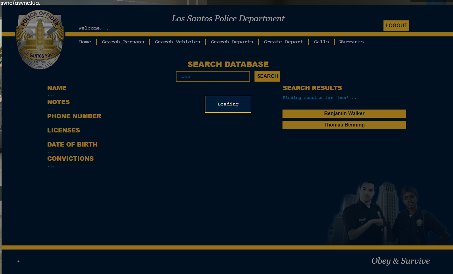 [ESX] Mobile Data Terminal | Reports, warrants, calls, searches & more ...