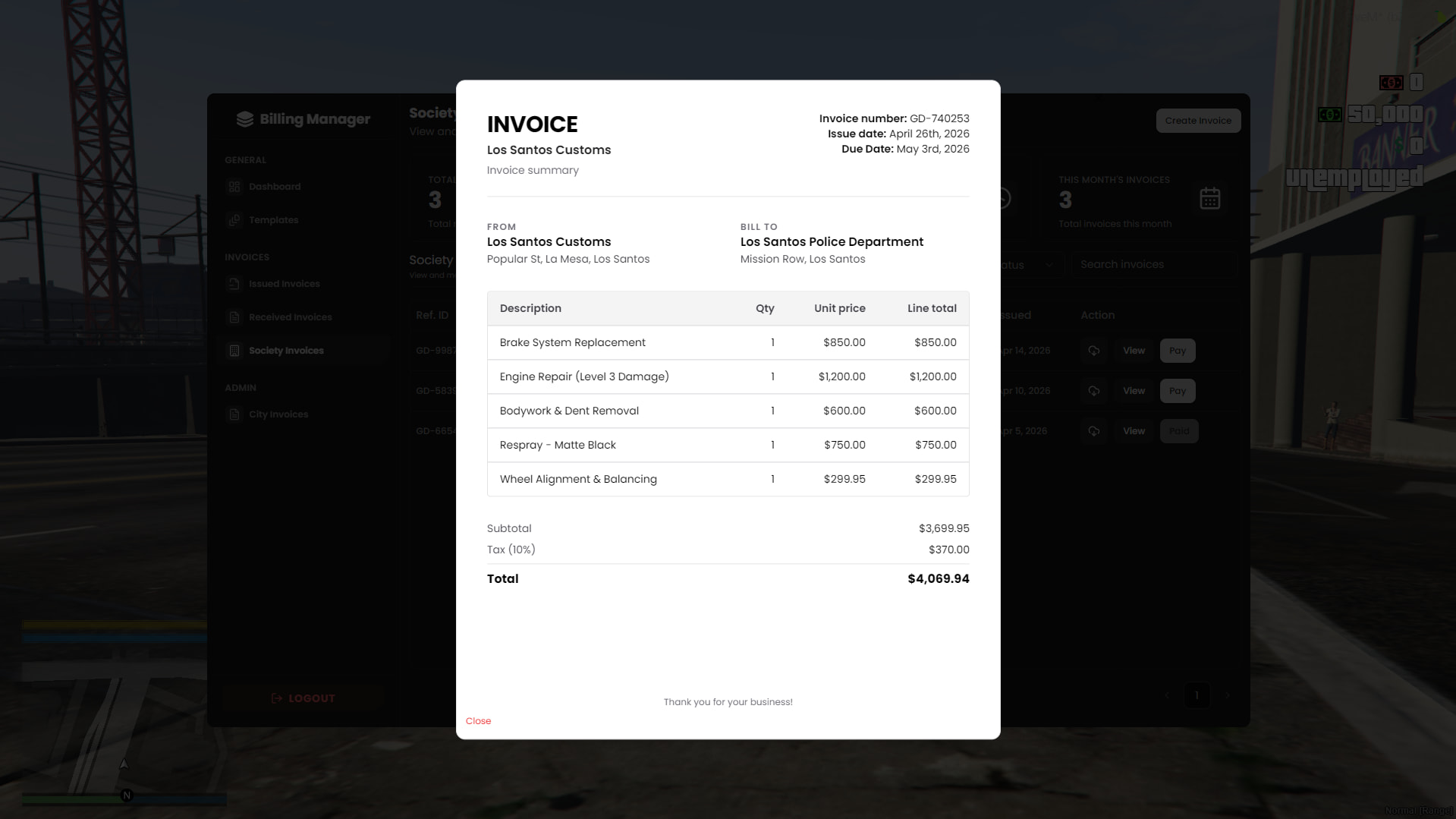 Billing System | Business Invoices & Management - FiveM Releases - Cfx ...