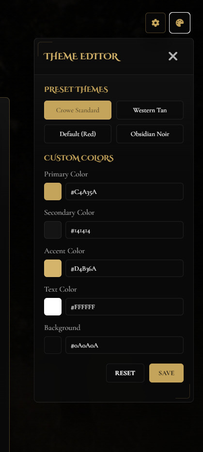 [VORP] Crowe Pause Menu v2 - RedM Releases - Cfx.re Community