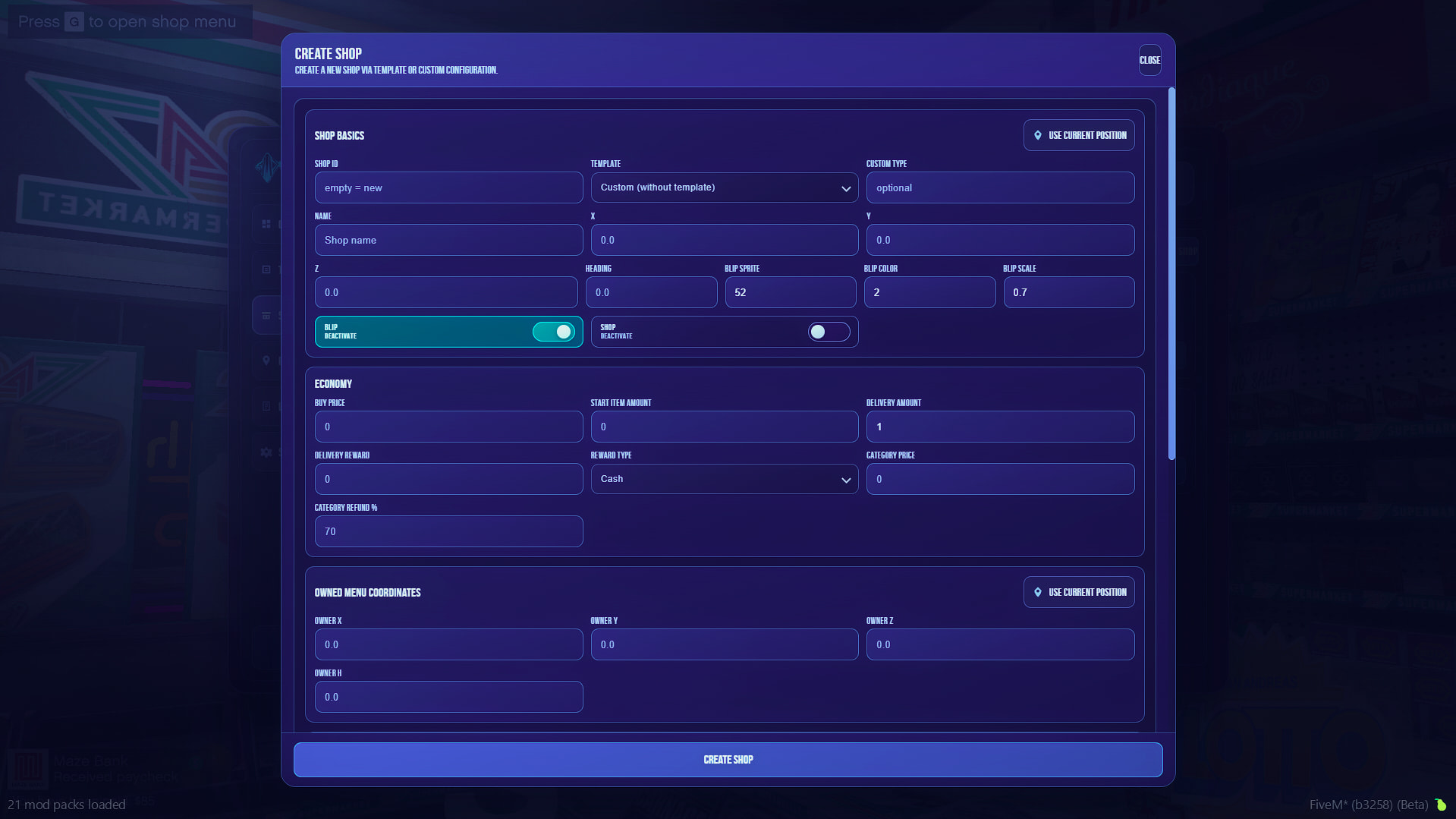 SMX-OwnedShops – Advanced Business & Shop System [ESX/QBCore] - FiveM ...