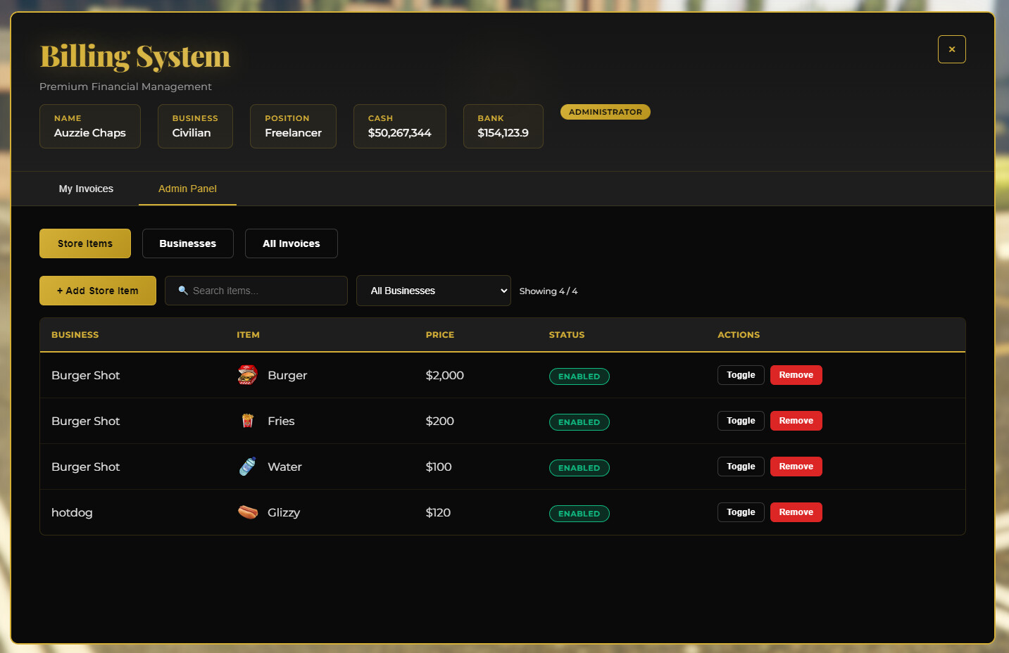Advanced Billing System Auzzie Development - FiveM Releases - Cfx Forum