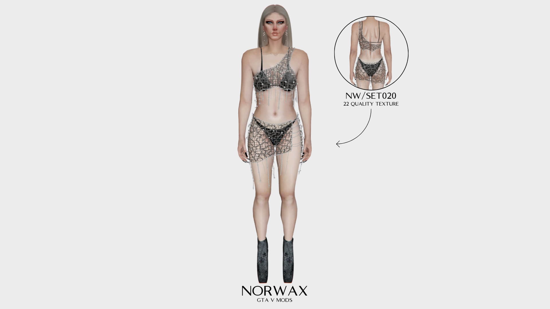 PAID] Sheer Embellished Swim Set (NW/SET020) mp Female
