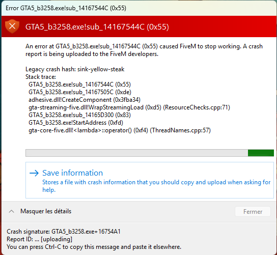 My game crashes every time at the same spot - FiveM Client Support ...