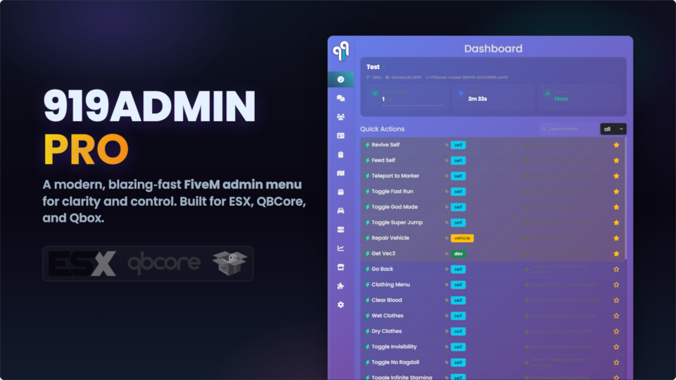 919ADMIN PRO - The Ultimate FiveM Admin Menu Thumbnail