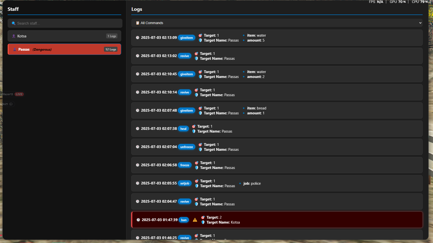 [PAID][ESX] Staff Logs With UI - FiveM Releases - Cfx Forum