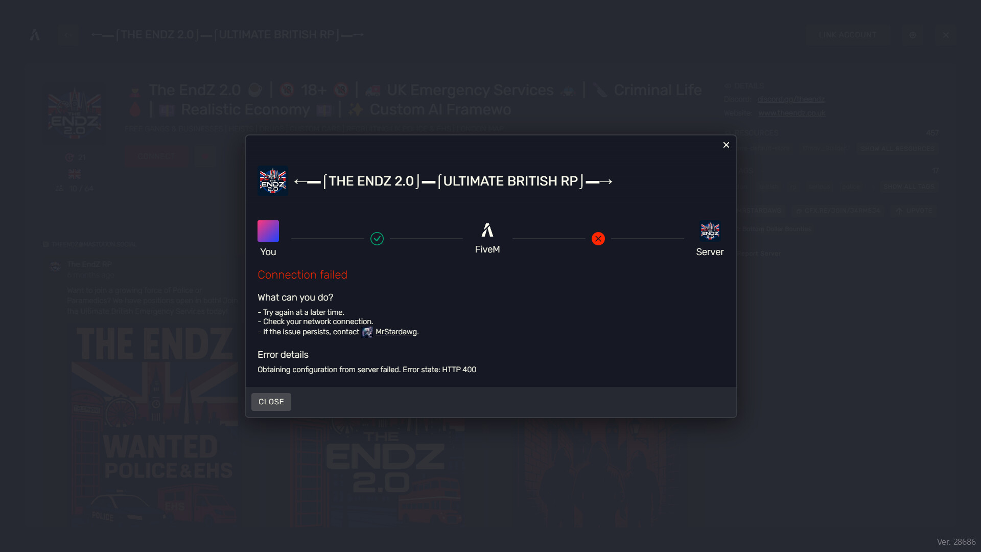 Timed out connection - FiveM Client Support - Cfx Forum