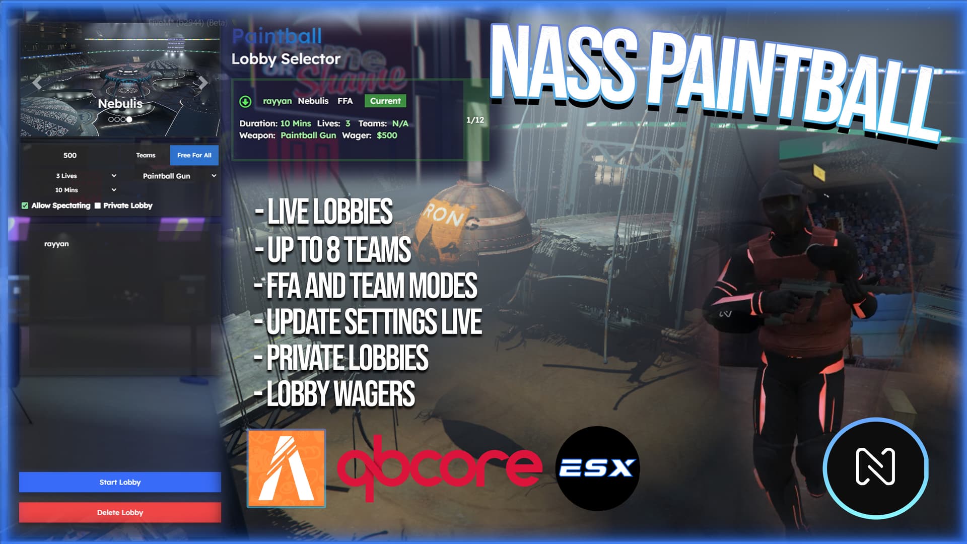 [ESX/QBCORE] Nass Advanced Paintball FiveM Releases Cfx.re Community