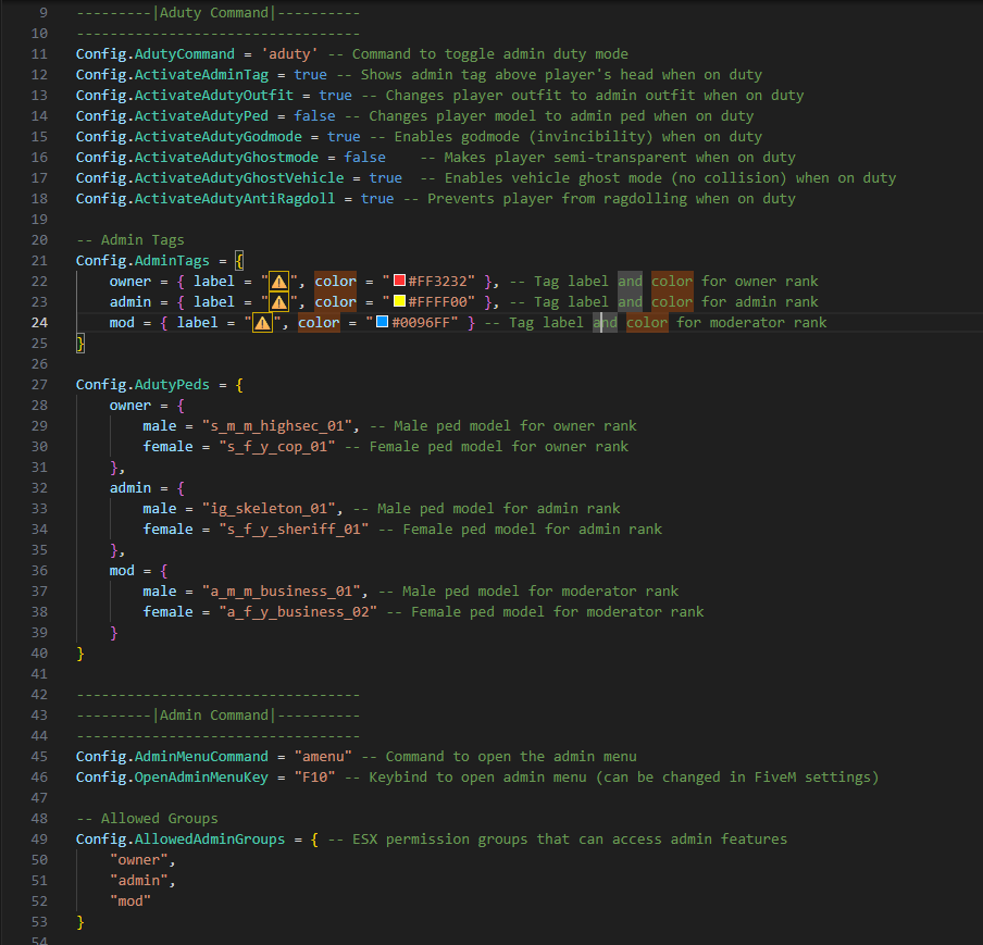 config1 aduty